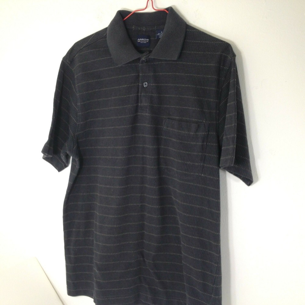 Vintage Arrow Knit Men's Pocket Polo Shirt Stripe Design 60/40 Size Small/Med